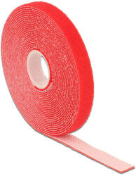 Delock Hurkolható rögzítok, 5 m x 13 mm (H x Sz) tekercs, piros (18719) - pepita