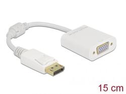 Delock Adapter DisplayPort 1.2-dugós csatlakozó-VGA-csatlakozóhüvely passzív fehér (61007) (61007) (61007)