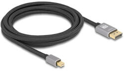 Delock Mini DisplayPort - DisplayPort-kábel 8K 60 Hz 3 m szürke fém retesz nélküli (81093) - pepita