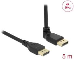 Delock DisplayPort 1.2 kábel egyenes csatlakozódugóval - csatlakozódugóval 90 ívelt felfelé 4K 60 Hz 5 m retesz nélküli (87827) - pepita