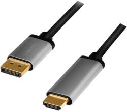 LogiLink DisplayPort kábel, DP/M-HDMI A/M, 4K/60 Hz, alu, 2 m (CDA0107)