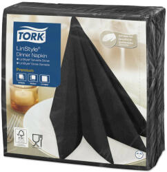 Tork szalvéta Linstyle, premium textilhatású, FEKETE, 39/1, 50db/csg, 12csg/karton (478726) - pepita