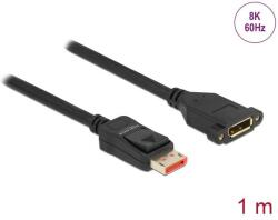 Delock DisplayPort bővítőkábel panelrögzítés 8K 60 Hz 1 m (87095) - pepita