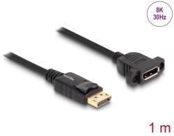 Delock DisplayPort 1.4 kábel 8K 30 Hz apa - anya 1 m panel-csatlakozójú fekete (87825) - pepita