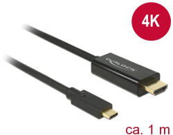 Delock 85258 USB Type-C & gt; HDMI (30 Hz) kábel 1 m, fekete