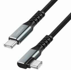  USB 3.2 Gen2 LogiLink CU0271 kábel USB-C - USB-C, dug/muški, 10 Gb/s, 100 W, 4K, szögletes, fekete, 1m