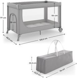 KinderKraft Utazóágy LEODY UP Grey - pepita