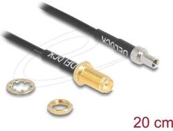 Delock Antenna kábel RP-SMA anya válaszfali csatlakozóval apa TS-9-dugó RG-174 20 cm (90919) (90919) - pepita