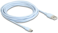 Delock USB 2.0 kábel USB A-típusú dugó - USB Type-C dugó 4 m kék Szilikon (81224) - pepita