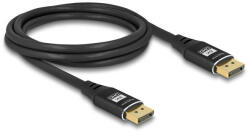 Delock DisplayPort kábel 8K 60 Hz 2 m fekete fém (80621) - pepita