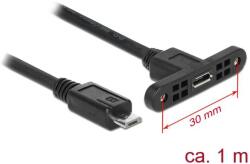 Delock Kábel, USB 2.0-s Micro-B típusú csatlakozóhüvely, panelrögzítés & gt; USB 2.0-s Micro-B típusú cs (85246)