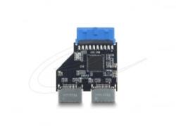 Delock USB 5 Gbps elosztó 20 tűs csatlakozó aljzat - 2 x USB 5 Gbps E típusú A kulcsos aljzat (67342) (67342)