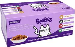 Besties Cat Megabox - Alutasakos macskaeledel válogatás, szószos, 4 íz (1 karton = 48 alutasak = 48 x 85 g) 4.08kg