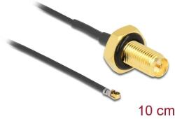Delock Antenna kábel RP-SMA anya válaszfali csatlakozóval apa MHF 4L LK-dugó 1.37 10 cm menethossz (12655)