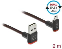 Delock EASY-USB 2.0 kábel A-típusú csatlakozódugó - EASY-USB Micro-B típusú csatlakozódugó, ívelt fe (85268) - pepita