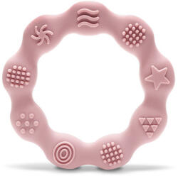Lorelli Természetes szilikon rágóka karika - Deep Pink (59092)