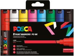 uni Marker varf 8 mm UNI Posca PC-8K, 8 culori/set