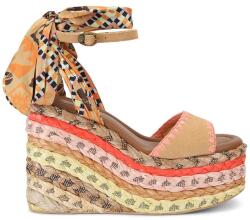 Kurt Geiger London szandál magas sarkú Chelsea Scarf Wedge - barna Női 40