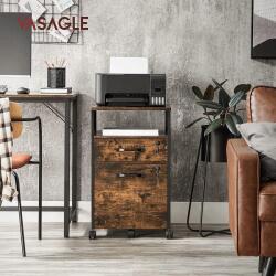 VASAGLE Mobil irodai szekrény 42x44x69 cm fekete-barna (OFC077B01)