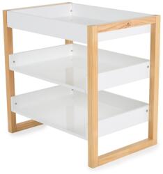  Moni Timber fa pelenkázószekrény polccal - Fehér/natúr
