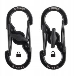 Nite Ize Microlock Fekete 2PACK Karabiner (LSBM-01-2R3)