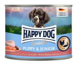 Happy Dog Supreme Sensible Puppy&Junior konzerv, csirke, lazac és burgonya ízesítésű nedves állateledel kölyök és fiatal kutyák számára 200 g