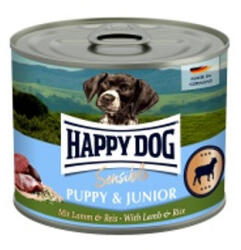 Happy Dog Supreme Sensible Puppy&Junior konzerv, bárány és rizs ízesítésű nedves állateledel kölyök és fiatal kutyák számára 200 g