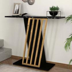 TopMebel Конзола Gravity TopMebel от меламин с ефект на черен мрамор - златен цвят 90x29, 6x76, 8cm