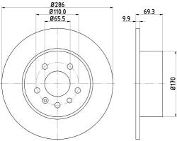 MINTEX féktárcsa MINTEX MDC1045 for SAAB, OPEL, VAUXHALL (MDC1045)