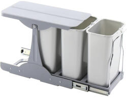 EKOTECH beépíthető hulladékgyüjtő Patty 30 3 x 8 liter műanyag világosszürke (SCH-103369844)
