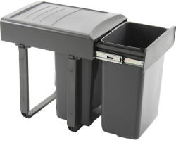 EKOTECH beépíthető hulladékgyüjtő Mega 40 2 x 20 liter műanyag világosszürke (SCH-103369836)