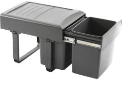 EKOTECH beépíthető hulladékgyüjtő Mega 40 2 x 15 liter műanyag világosszürke (SCH-103369834)