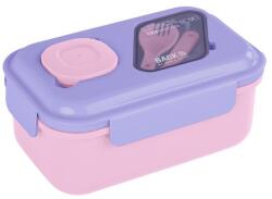 DERFORM Cutie pentru prânz compartimentată, 1, 5 litri, cu tacâm pliabil, roz