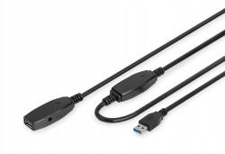 ASSMANN Usb 3.0 SuperSpeed hosszabbító kábel 15mTípus Usb A/usb A M/z aktív fekete (DA-73106)