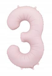PartyDeco Fólia lufi Szám világos rózsaszín 3