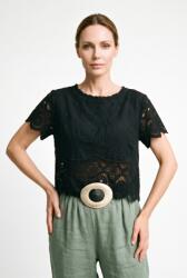 SHOPIKA Bluza din dantela de bumbac brodata, stil boho elegant Talie unica