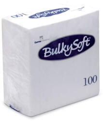 Bulky Soft Koktélszalvéta 2 rétegű 24x24 cm 1/4 hajtás 100 lap/csomag - fehér