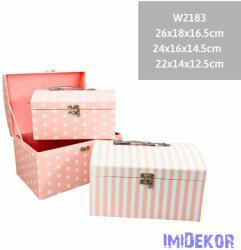  Ládikó Papírdoboz 3db/szett - Rózsaszín