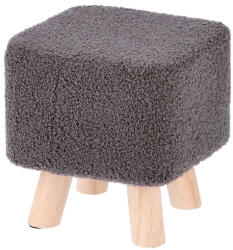 AdTrend Taburet lemn textil buclat negru 27 x 27 x 26 cm (104676A)