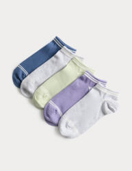 Marks & Spencer Къси чорапи Trainer Liners с високо съдържание на памук, 5 чифта в опаковка (6 малко - 7 голямо) Marks & Spencer сиво Marks & Spencer | Siv | Момчешки | 6-8+