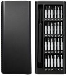 Flippy Set de Surubelnite 24-in-1 cu Clichet, Flippy, Set de Uz Casnic pentru Repararea Electronicelor Mici, Maner durabil Negru, 26.5 x 15 x 1.5 cm, Negru (164297) Surubelnita