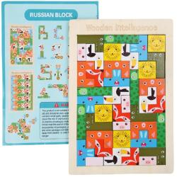 Flippy Puzzle din Lemn Flippy, Tip Tetris, +4 Ani, cu Animale Colorate 3D, 40 Piese, Multicolor (125878)