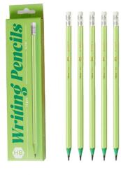 Flippy Set 12 Creioane Negre, Flippy, HB, pentru Scoala, cu Radiera, Model Verde, 19 cm (134131)