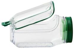 Flippy Container Caserola pentru Salata, , Flippy, Borcan pentru Salata, din PP, Gradat in ml, 1L, 19 x 10 x 10 cm, Capac Verde, Transparenta (164717)