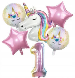  Set baloane cu Unicorn pentru Petreceri - 1 an (X001SXDUH1)