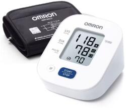 Omron Tensiometru de brat complet automat Omron M2+, Tehnologie Intellisense, Aparat validat clinic, manseta mare 22-42 cm, Adaptor AC original Omron, Alb Gri (C766)
