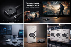 NOXO Adaptor Wireless Display HDMI NOXO DG-N1, Screen Mirroring 1080P, Miracast AirPlay DLNA pentru Android iPhone Laptop TV (DG-N1)