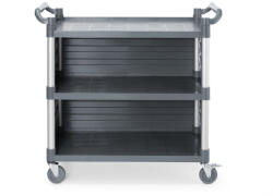 AmerBox 3 polcos polipropilén szervizkocsi, nagy, AmerBox, A polc oldalpaneljeit tartalmazza, 1010x500x(H)960mm