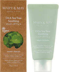 Mary&May CICA TeaTree Soothing Wash Off Pack MINI - Успокояваща почистваща маска за лице MINI 30г
