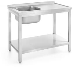 HENDI Mosogatóasztal polccal - csavarozott, mélység: 600 mm, HENDI, Profi Line, bal oldal, 1000x600x(H)850mm